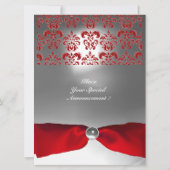 WIT ROOD LINT DAMAST EDELSTEEN MONOGRAM KAART (Achterkant)