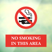 Wit Rood Modern Niet Roken Zone Metaal Raamsticker (Vel 3)