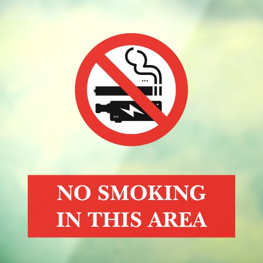 Wit Rood Modern Niet Roken Zone Metaal Raamsticker (Vel 3)