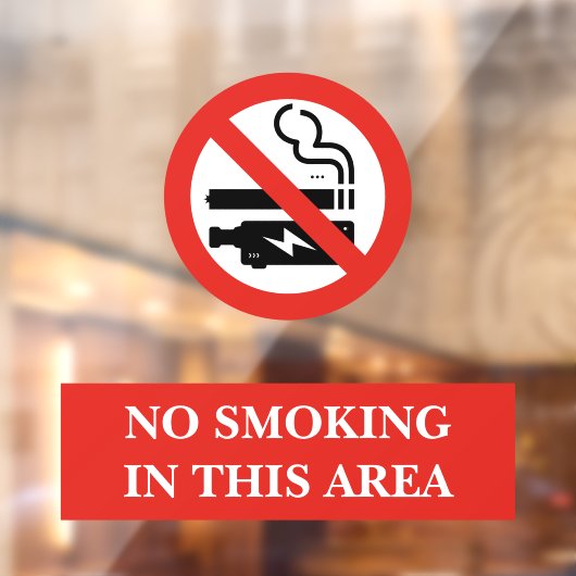 Wit Rood Modern Niet Roken Zone Metaal Raamsticker (Vel 2)