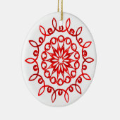 Wit Rood Mooie Sierlijke Traditionele Kerstmis Keramisch Ornament (Rechts)