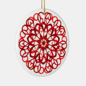 Wit Rood Mooie Sierlijke Traditionele Kerstmis Keramisch Ornament (Rechts)
