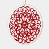 Wit Rood Mooie Sierlijke Traditionele Kerstmis Keramisch Ornament (Links)