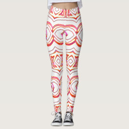 Wit rood naadloos patroon "Ratti_Creative_Arts" Leggings