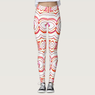 Wit rood naadloos patroon "Ratti_Creative_Arts" Leggings