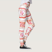 Wit rood naadloos patroon "Ratti_Creative_Arts" Leggings (Rechts)