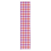 Wit Rood Paars Geruit Schotse Ruit Design Korte Tafelloper (Voorkant)