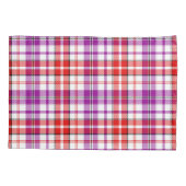 Wit Rood Paars Geruit Schotse Ruit Design Kussensloop (Achterkant)