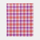 Wit Rood Paars Geruit Tartan Design  Fleece Deken (Voorkant)