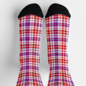 Wit Rood Paars Geruit Tartan Design Sokken (Top)