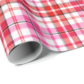 Wit rood roze geruit tartan ontwerp cadeaupapier (Rol Hoek)