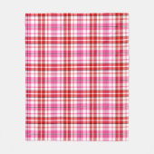 Wit rood roze geruit tartan ontwerp  fleece deken (Voorkant)