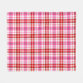 Wit rood roze geruit tartan ontwerp  fleece deken (Voorkant (Horizontaal))