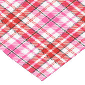 Wit rood roze geruit tartan ontwerp korte tafelloper (Hoek)