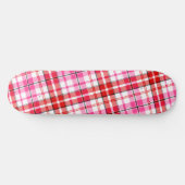 Wit rood roze geruit tartan ontwerp  persoonlijk skateboard (Horizontaal)