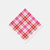 Wit rood roze geruit tartan ontwerp servet (Hoek)