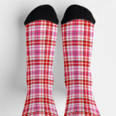Wit rood roze geruit tartan ontwerp sokken (Top)