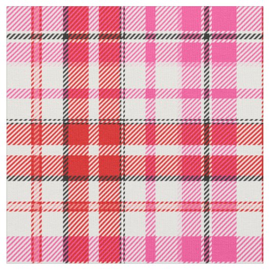 Wit rood roze geruit tartan ontwerp stof (Close Up)