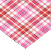 Wit rood roze geruit tartan ontwerp  tafelkleed (Gekanteld)