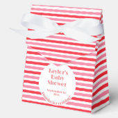 Wit Rood Roze Strepen Baby shower Bedankdoosjes (Voorkant)