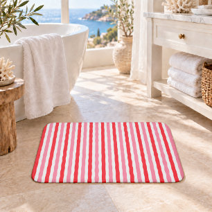 Wit Rood Roze Zomer Strepen Badmat
