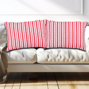 Wit Rood Roze Zomerstrepen Accent Kussen