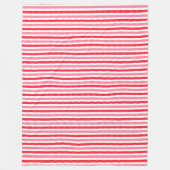 Wit Rood Roze Zomerstrepen Fleece Deken (Voorkant)