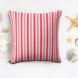 Wit Rood Roze Zomerstrepen Kussen