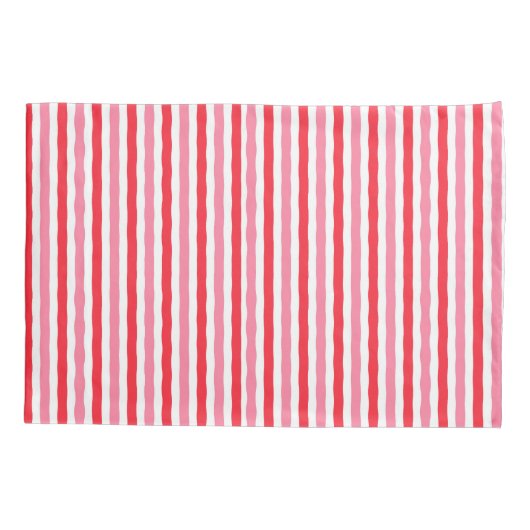 Wit Rood Roze Zomerstrepen Kussensloop (Achterkant)