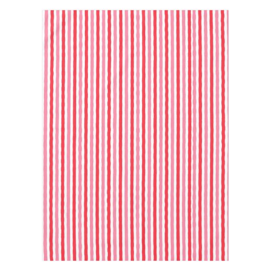 Wit Rood Roze Zomerstrepen Tafelkleed (Voorkant)