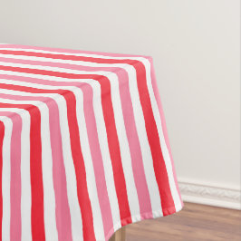 Wit Rood Roze Zomerstrepen Tafelkleed