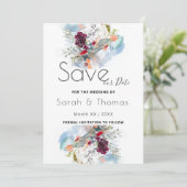 WIT ROOD & SINAASAPPEL BLOEMELEGANT SAVE OUR DATE AANKONDIGING (Staand voorkant)