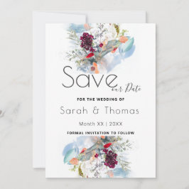 WIT ROOD & SINAASAPPEL BLOEMELEGANT SAVE OUR DATE AANKONDIGING