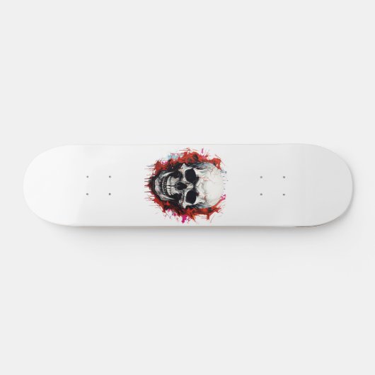 Wit Rood Skelet Koele Horror Schedel Persoonlijk Skateboard (Horizontaal)