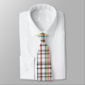 Wit Rood Zwart Blauw Tartan Stropdas (Gebonden)