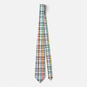 Wit Rood Zwart Blauw Tartan Stropdas (Voorkant)