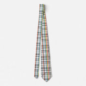 Wit Rood Zwart Blauw Tartan Stropdas (Achterkant)