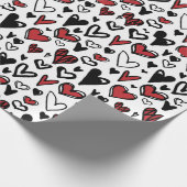 wit rood zwart cadeaupapier (Hoek)