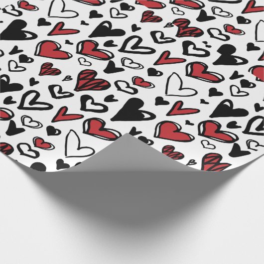 wit rood zwart cadeaupapier (Hoek)