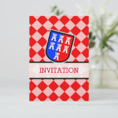 Wit, rood, zwart kaart (Staand voorkant)