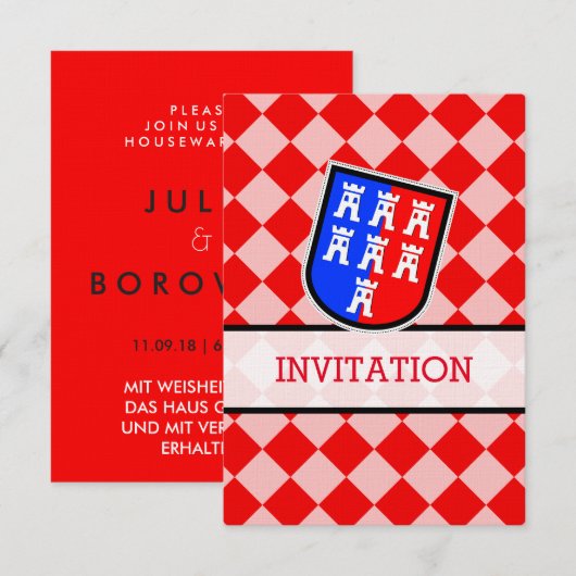 Wit, rood, zwart kaart (Voorkant / Achterkant)