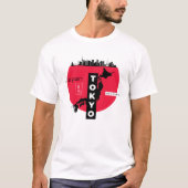 Wit Rood Zwart Modern Tokyo Japan T-shirt (Voorkant)