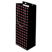 wit rood zwart Santa Hat patroon Kerstmis Wijn Cadeautas (Voorkant Gekanteld)