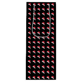 wit rood zwart Santa Hat patroon Kerstmis Wijn Cadeautas