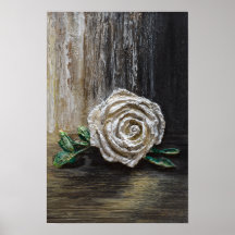 Wit Roos Acrylschildering 