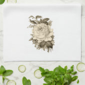  wit roos bloemenkeuken handdoek (Gevouwen)