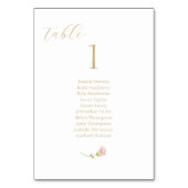 Wit | Roos bruiloft gastenlijst tafelnummer (Voorkant)