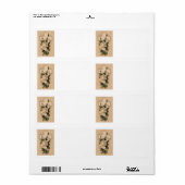 Wit Roos Christelijk Kruis Etiket (Full Sheet)