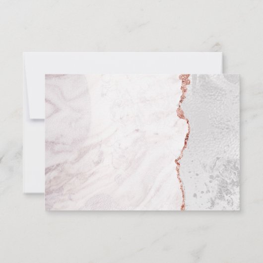 Wit & Roos Gold Agaat Bruiloft RSVP Reactie (Achterkant)