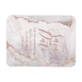 Wit & Roos Gold Agaat Folie Save the Date Bruiloft Magneet (Horizontaal)